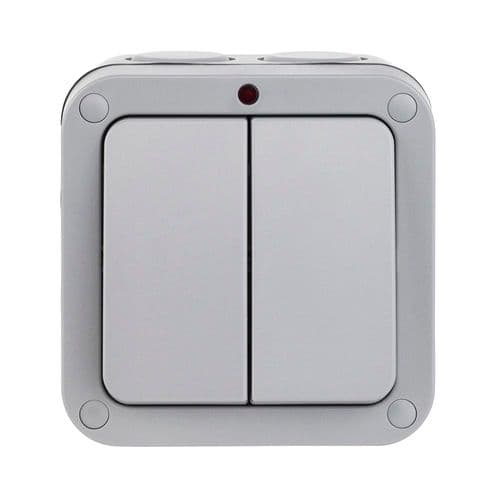 Saxby Weatherproof 20A 2G 2-Way Switch With Indicator WP202 By Saxby Electrical