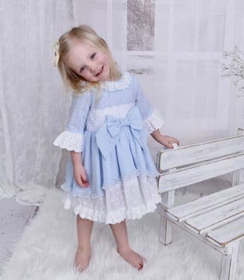 Ceyber Older Girls 3 4 Sleeve Light Blue Party Dress