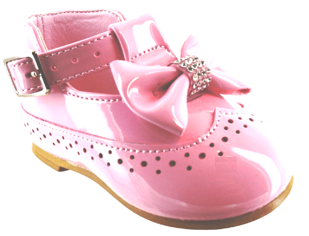 Girls pink sales patent shoes