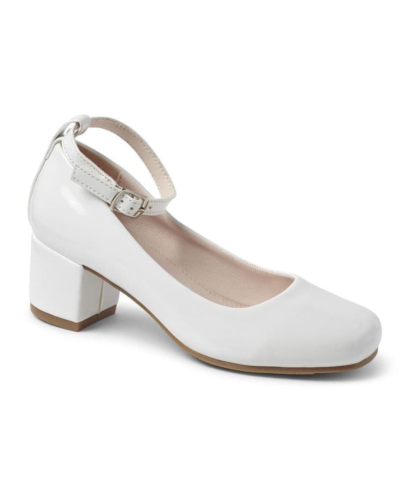 Girls white heel shoes Clearance