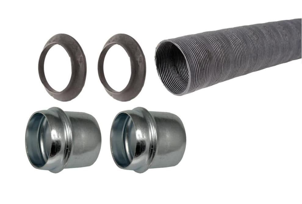 Air pipe Kit 1 x 50mm black air pipe 2 x stubs 2 x seals VW Beetle and Type 2