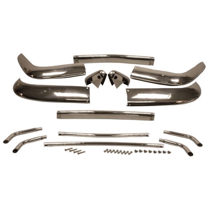 Bumper Set US Spec Stainless Steel: Karmann Ghia 1970-1971