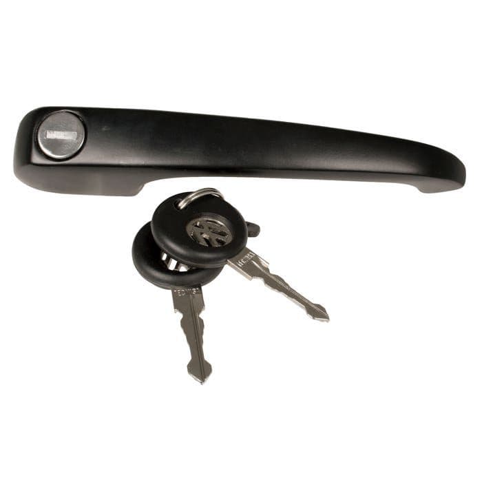 Cab Door Handle with Keys Black: T2 Bay 1969-1979