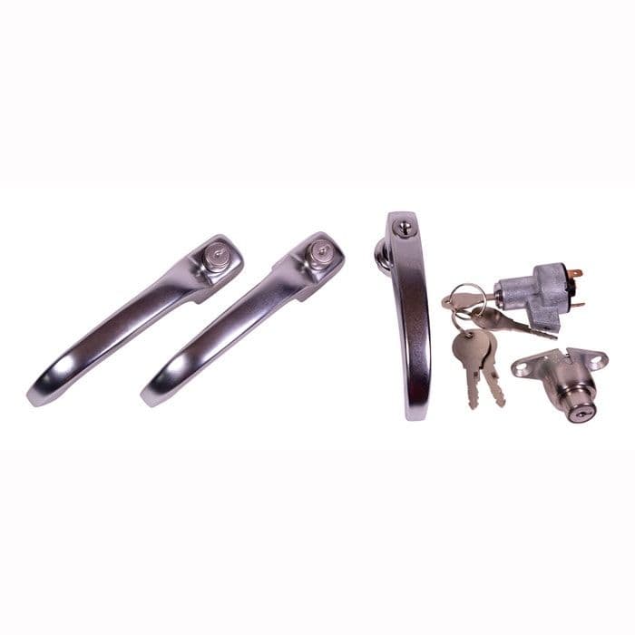 Complete Exterior Door Handle Set, 1 Key Operation: T2 Split 1964-1966, T2 Split USA 1964-1966