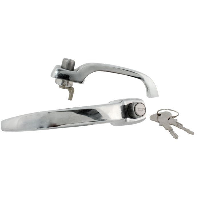 Exterior Locking Door Handles with Matching Keys Chrome Pair: T2 Bay 1968-1968, T2 Split 1964-1967