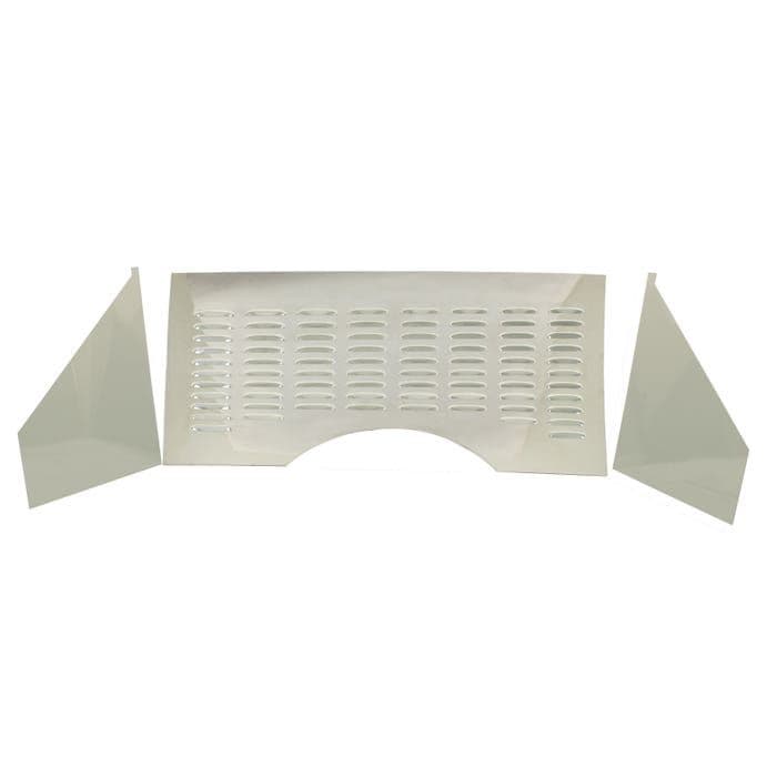 Firewall, stainless steel, louvered, 3pce: Beetle 1960-1979