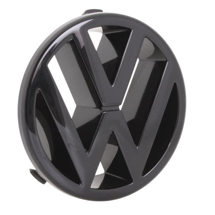 Front Grille VW Emblem Gloss Black: Golf Mk2 1987-1992, T4 1991-2003, Golf Mk1 Cabriolet 1988-1993