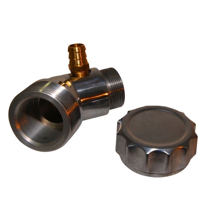 Oil Filler/Breather Aluminium with Billet Aluminium Screw Cap Angled