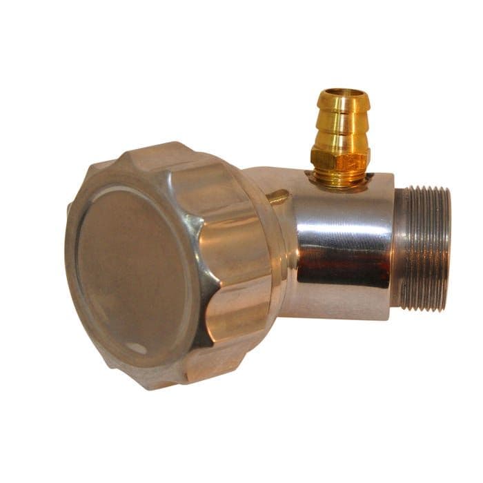 Oil Filler/Breather Aluminium with Billet Aluminium Screw Cap Angled