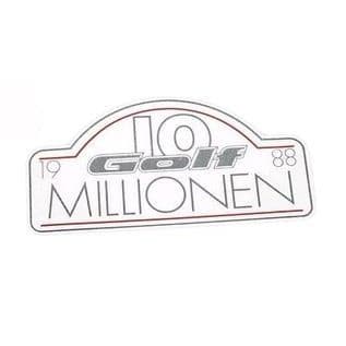 One in 10 Millionen Decal: Golf Mk2 1987-1989