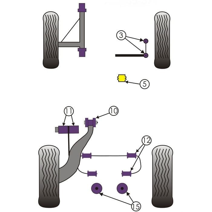 Powerflex Bush Kit Front Suspension Drop Links 911 19651973 912 19651969 914 19701976