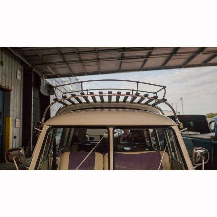 Roof Rack 2 Bow in Stainless Steel with Wooden Slats T2 Bay 19681979