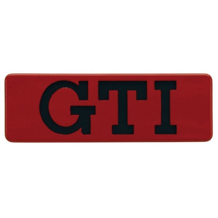 Side Trim Badge - GTI Black Text Red Surround: Golf Mk2 1989-1992, Jetta 1989-1992
