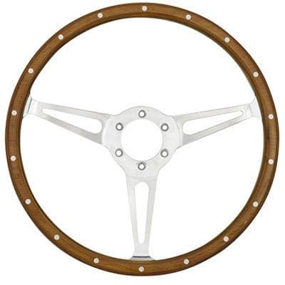 SSP 3-Slot Mahogany Steering Wheel 380mm 6 Bolt: Beetle 1960-1979, T25 1980-1992, Karmann Ghia 1960-