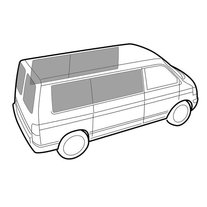 SSP 6 Piece Curtain Set 4 Sides & 2 Barndoor Short Wheelbase with Left Sliding Door: T5 2003-2015, T