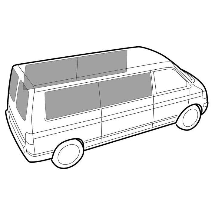 SSP 6 Piece Curtain Set Long Wheelbase 4 Sides & Barndoors with Left Sliding Door: T5 2003-2015