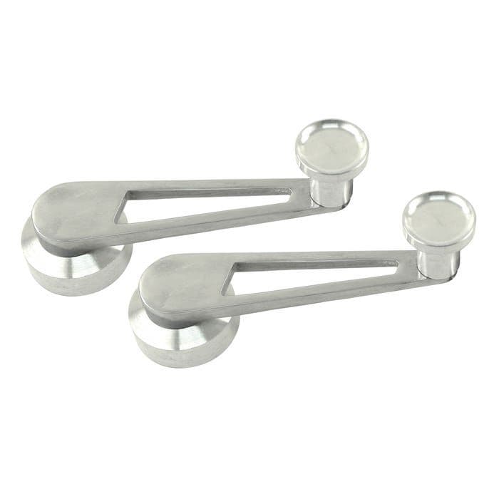 Winder Handle Semi-Polished Aluminium Pair: Beetle 1950-1979, T2 Bay 1968-1979, Karmann Ghia 1960-19