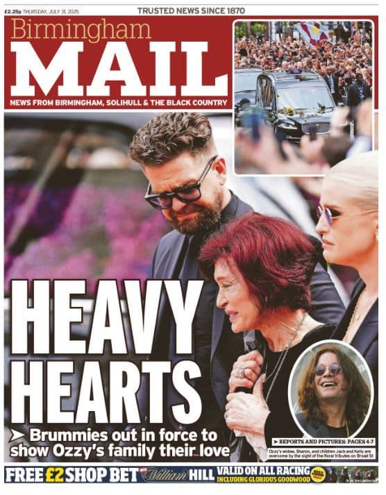 Birmingham Mail issue Thursday 31st July 2025