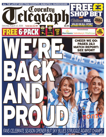 Coventry Telegraph  -  Saturday 22nd August