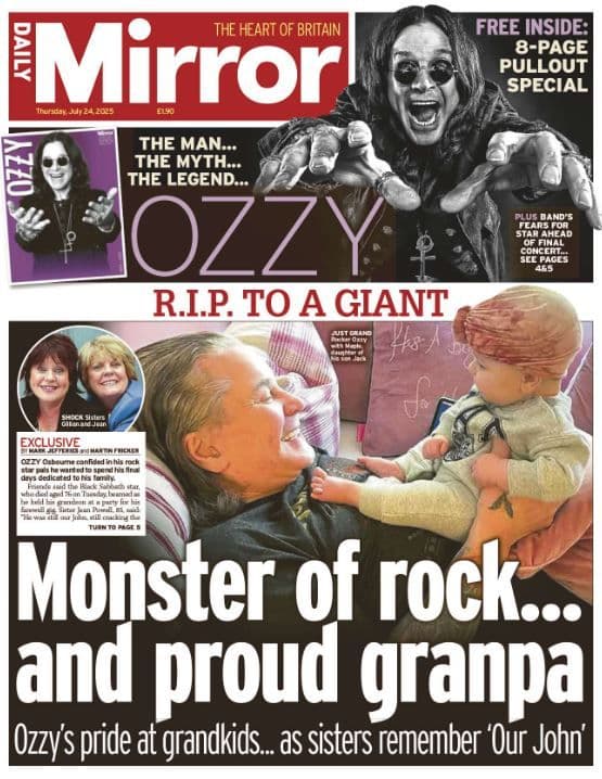 Daily Mirror, issue Thursday 24th July
