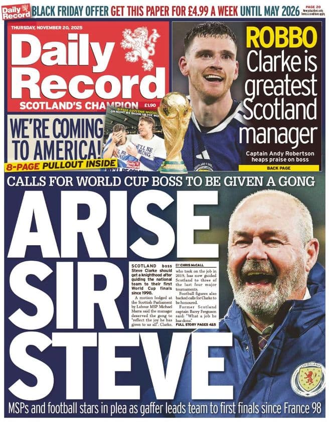 Daily Record , Thursday 20th November