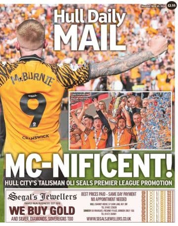 Hull Daily Mail issue dated Monday 25th May