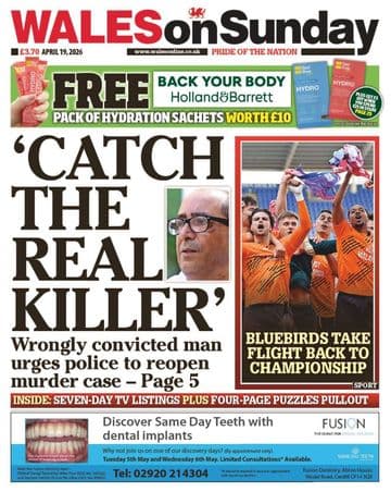 Wales on Sunday issue dated 19th April