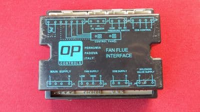 O P Controls Boiler & Gas Fires Fan Flue Interface FFI Box  REPAIR SERVICE