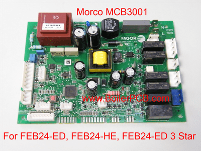 Repair Service for FEB24-ED FEB24-HE & FEB24-ED 3 Star. Combi Boiler Main PCB MCB3000 or MCB3001