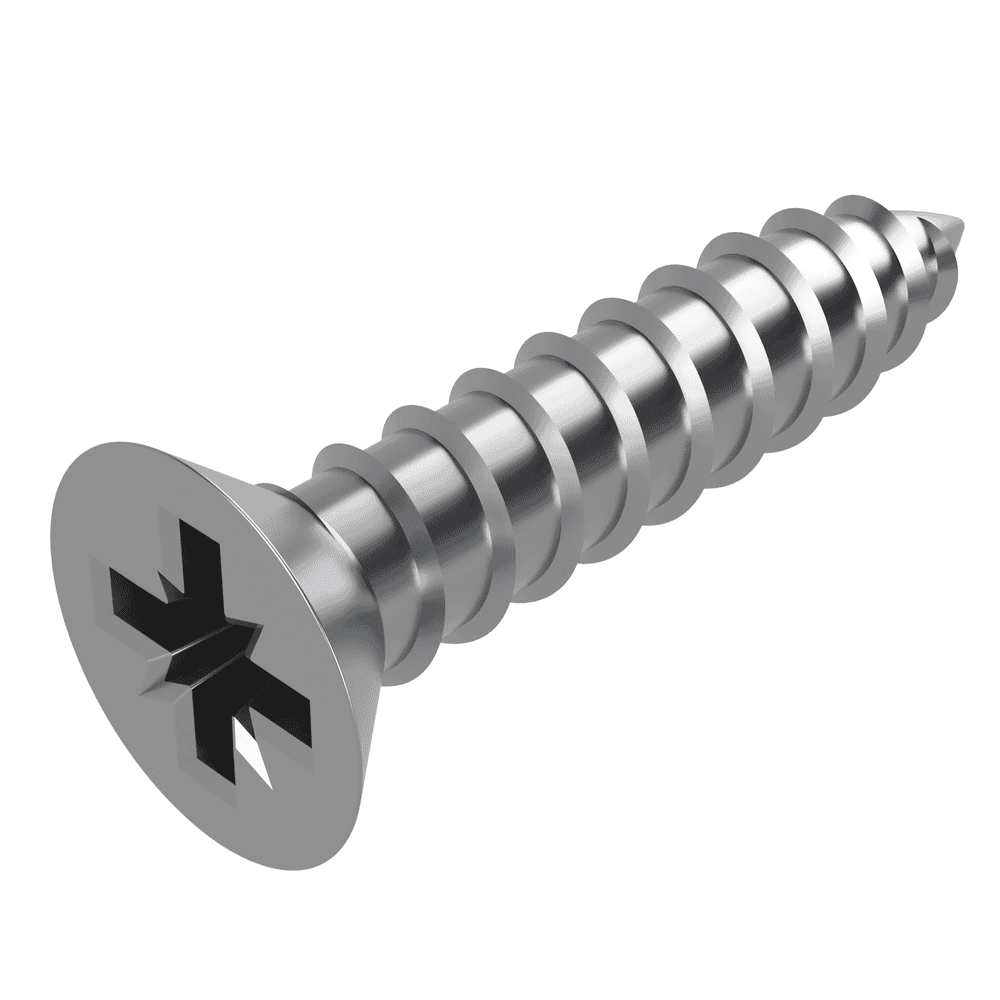 3.5mm X 19mm / No.6 X 3/4" Pozi Pan Head Head Blunt Point Self Tappers Tapping Screws A2 Stainless Steel Din 7981FZ - 20 Pack