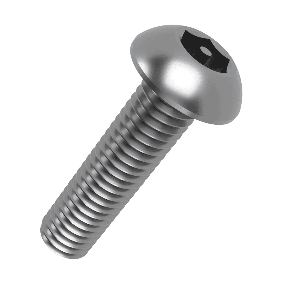 M8 x 12mm - Pin Hex Socket Button Screws ISO 7380 - A2 Stainless Steel