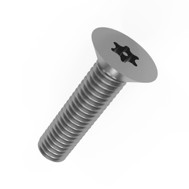 M8 x 40mm Pin Torx Countersunk Screw DIN 7991 A2 Stainless Steel