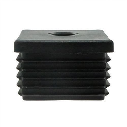 M8 x 25mm x 25mm - Square Threaded Tube Insert - Black - LDPE | Vital Parts