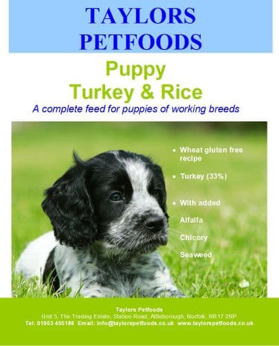 Taylors Premium Puppy Turkey & Rice Dry  dog food