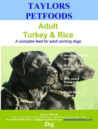 Taylors Turkey and Rice Adult dry dog food