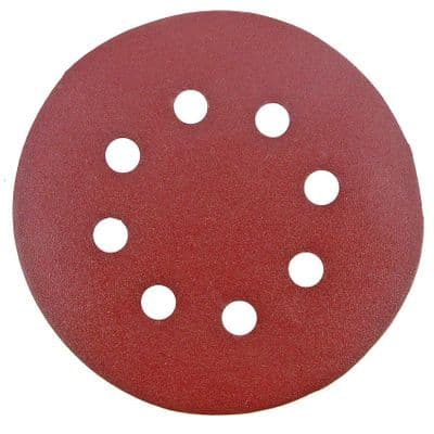 115 mm 8 Hole P60 Aluminium Oxide Hook & Loop Sanding Discs. Per 10