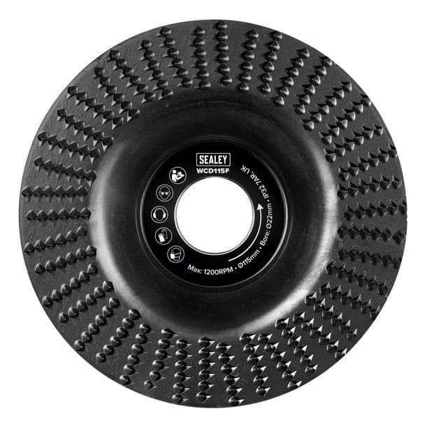 115 mm x 22 mm Flatl Shape Wood Carving Disc Sealey WCD115B