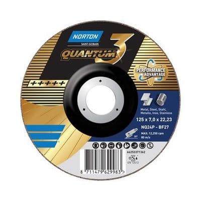 115 x 1 mm Norton Quantum 3 Ceramic Cutting Discs. Price per 20