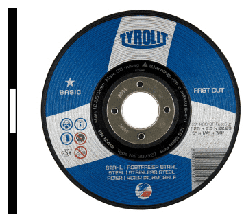115 x 1.6 mm Cutting discs. Flat sided. Steel and stainless steel. Price per 25 discs