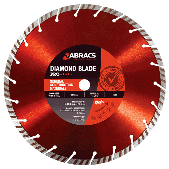 115 x 10 x 22 mm Abracs Pro-line diamond cutting blade