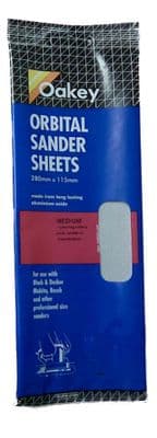 115mm x 280mm. Oakey Medium Grit Paper Sheets.  Price per 5 sheets.