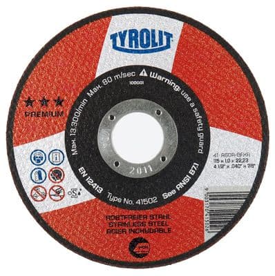 125 x  0.75 mm Super-thin flat cutting discs. Inox. Type 41. Price per 10 discs.