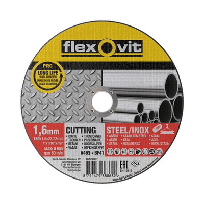 180 mm Norton Flexovit Pro Cutting Discs Type 41 & 42. Price per 25