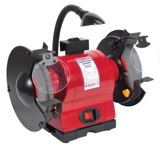 200 mm Bench Grinder With Work-Light. 550 Watt. Sealey BG200WL