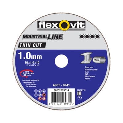 230 x 1.9 mm Flexovit Industrial Line Flat Inox. Steel/Stainless Steel Per 25