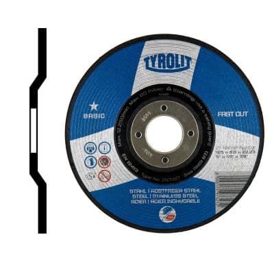 230 x 6 mm Tyrolit metal inox grinding discs. Per 10