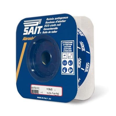 25mm wide x 25 metre P280 aluminium oxide cloth rolls.