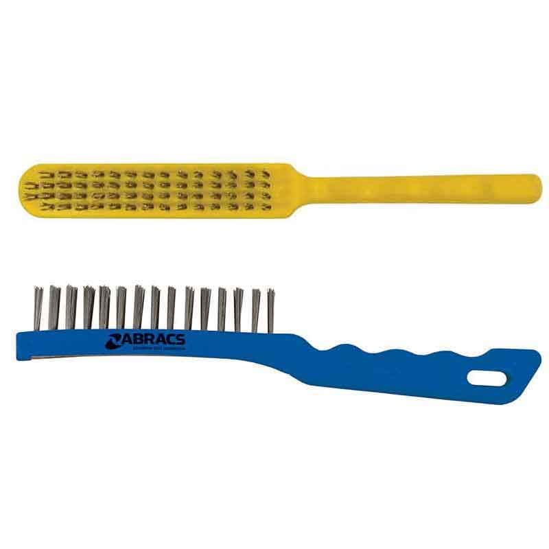 Mild steel plastic handled wire scratch brushes