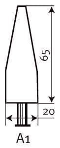 A1 shape 20 mm x 65 mm Mounted point. Price per 10