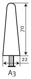 A3 shape 22 mm x 70 mm Mounted point. Price per 10 (61463689079)